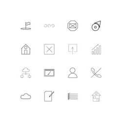 web applications linear thin icons set outlined vector image