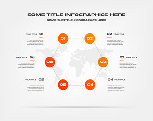 circle infographics with world map element vector