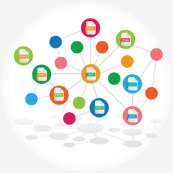 file extensions connected vector image