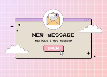 old computer message popup window in 90s or 2000s vector image
