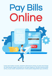 Pay bills online poster template credit card vector