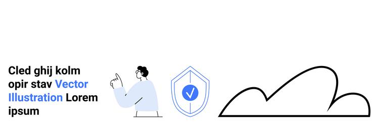 person pointing to security badge with cloud vector image