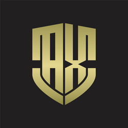 ax logo monogram with emblem shield shape design vector image