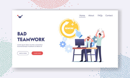 bad teamwork landing page template angry boss vector