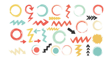 colorful abstract shapes and patterns in flat vector image
