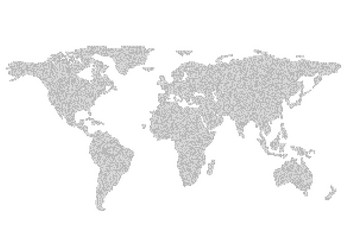 map of planet earth consisting binary code vector image