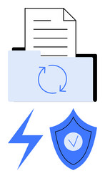 secure file backup with synchronization folder vector image