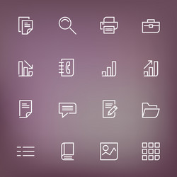 White thin line icons set for web and mobile vector