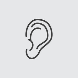 Human ear line art icon Royalty Free Vector Image