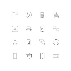 internet technologies linear thin icons set vector image