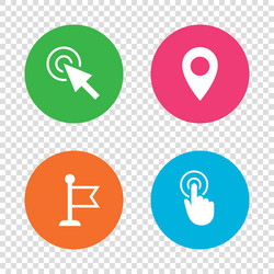 mouse cursor icon hand or flag pointer symbols vector image