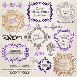 Vintage set calligraphic design elements and page Vector Image
