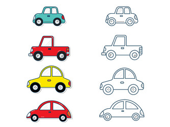 Set cars for kids vector