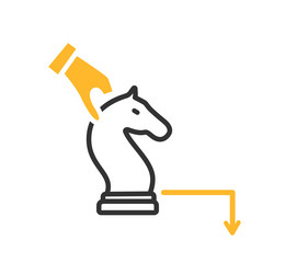 chess knight move color icon vector