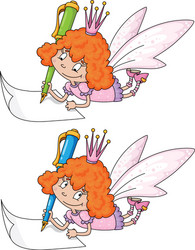 Fairy and pen vector