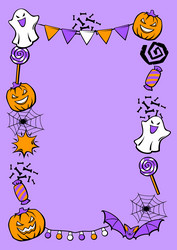 Happy halloween frame holiday background vector