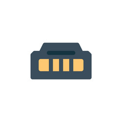 hdmi port icon computer component flat style vector image