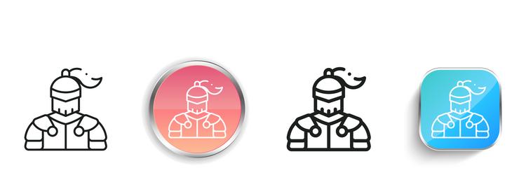 knight icon thin linear regular and button style vector image