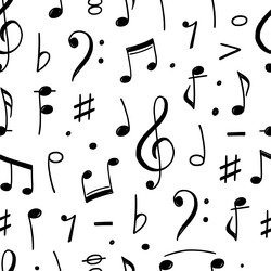 Musical Note Doodle Pattern Vector Image