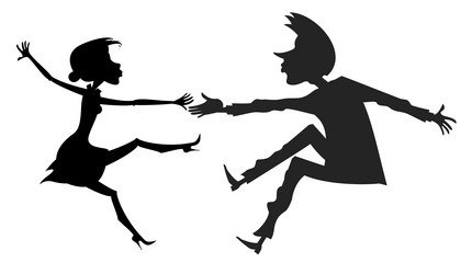 Romantic dancing young couple Royalty Free Vector Image