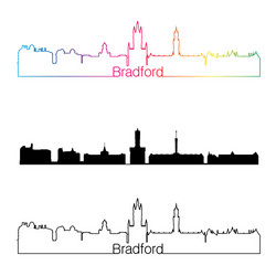 bradford skyline linear style with rainbow Vector Image