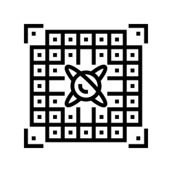 chip entangled qubits quantum computer line icon vector image