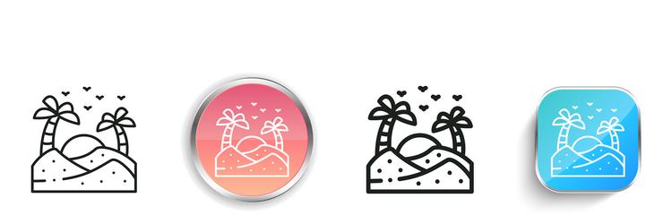 desert icon thin linear regular and button style vector image
