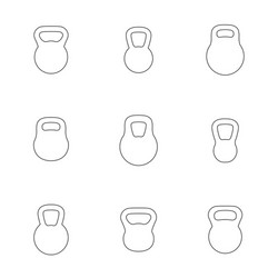 Icons kettlebells vector