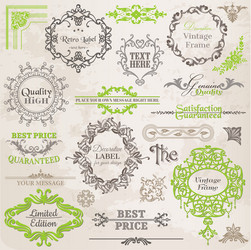 Vintage set calligraphic design elements and page Vector Image