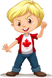 Canadian boy standing alone vector