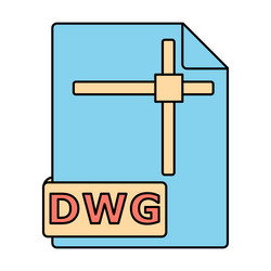 dwg file format icon design and drafting document vector image
