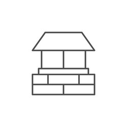 house chimney line outline icon vector