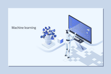 machine learning algorithm concept with artificial vector