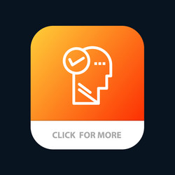 mind head solution thinking mobile app button vector image