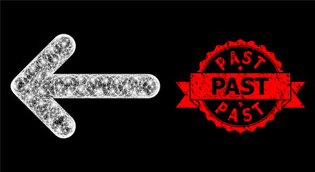 rubber past seal and bright web net left arrow vector image