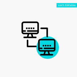 computer network computing computers turquoise vector image
