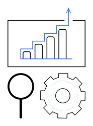 data analysis and growth concept with graph vector image