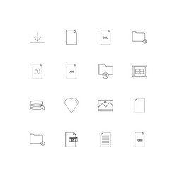 files and folders sign linear thin icons set vector image