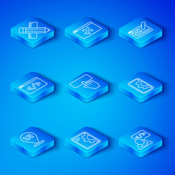 set line ui or ux design keyboard web development vector image