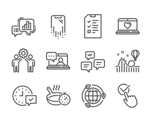 Set technology icons such as checkbox vector