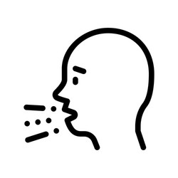 Character man sneezing coughing sign icon vector