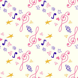 Classic musical patterns with sheet music vector