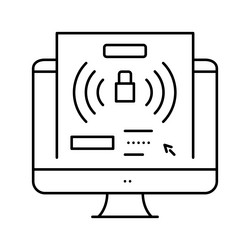 computer password hacking line icon vector