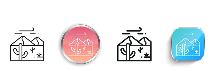 desert icon thin linear regular and button style vector image