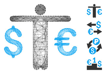 Net currency trader mesh vector