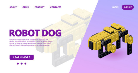 web template with a modern robot vector image