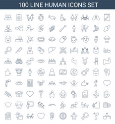 100 human icons vector