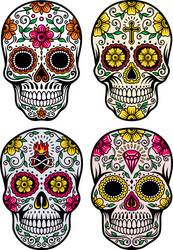 Day of the Dead Skull Collection Vector Image