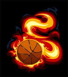 Flaming Basketball Vector Image