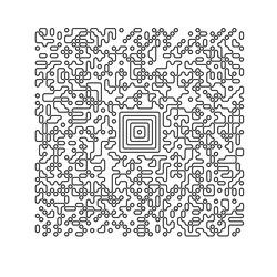 Line barcode with a random set of characters qr vector
